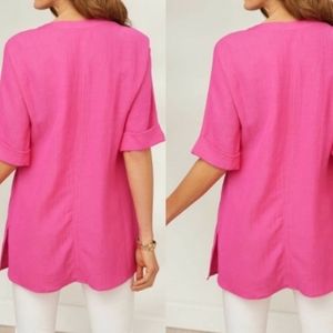 Soft Surroundings  Misses Talia Magenta Top Tunic Blouse Jacket Size S NWT